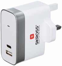 Skross 2 Ports Charger 1 X USB + 1 TYPE C UK PLUG