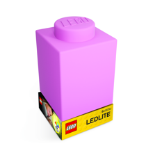 Veilleuse LED en silicone brique Lego - Rose