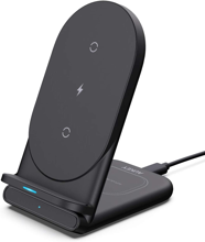 Aukey - LC-A2-BK Aircore Series 2-In-1 Wireless Charging Stand Black