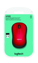 Logitech M185 Wireless Mouse Satin Red