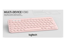Logitech K380 Multi-Device Bluetooth Keyboard Rose Azerty FR