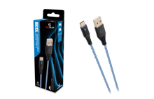EgoGear - Câble de recharge tressé USB-C de 3m SCH10 Blanc et Bleu pour PS5, Xbox Series X|S, Switch, Switch Lite et Switch OLED