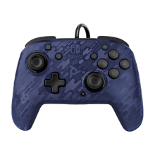 PDP - Manette filaire Faceoff Deluxe+ Audio Bleu camouflage pour Nintendo Switch et Switch OLED