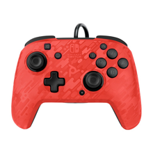 PDP - Manette filaire Faceoff Deluxe+ Audio Rouge camouflage pour Nintendo Switch et Switch OLED