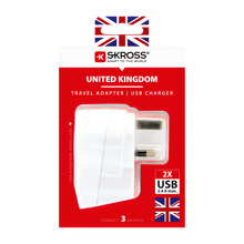 SKROSS - Adapter Europe to United Kingdom + 2 USB 2400mMA