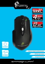 Dragonwar Leviathan 3200DPI Blue LED Gaming Mouse with 8 buttons - Black