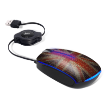 Advance Mini Wheel Touch Mouse with Retractable Cable UK Flag